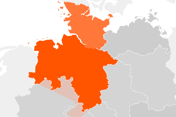 Vertriebsgebiet - Bremen, Hamburg, Niedersachsen, Ostwestfalen und Nordhessen